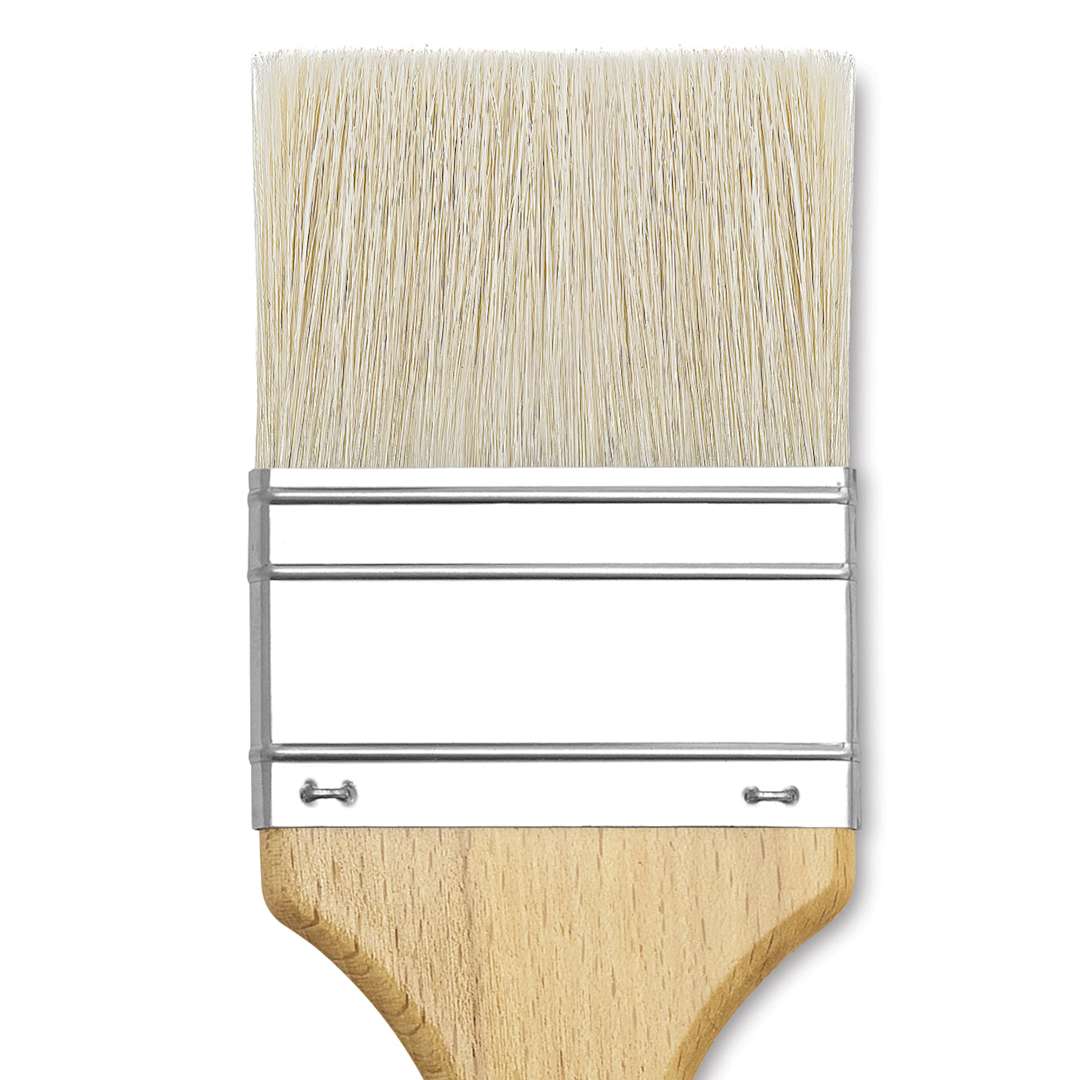 Open in modal - Blick Scholastic White Bristle Brush - Gesso, 2 1/2" close up
