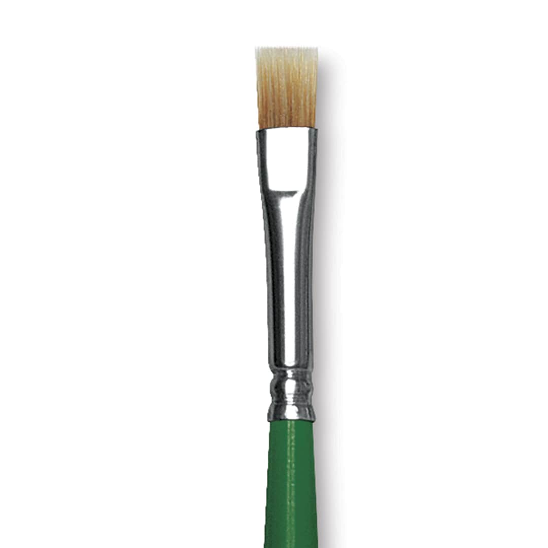 Open in modal - Blick Economy Golden Nylon Brush - Bright, Long Handle, Size 4
