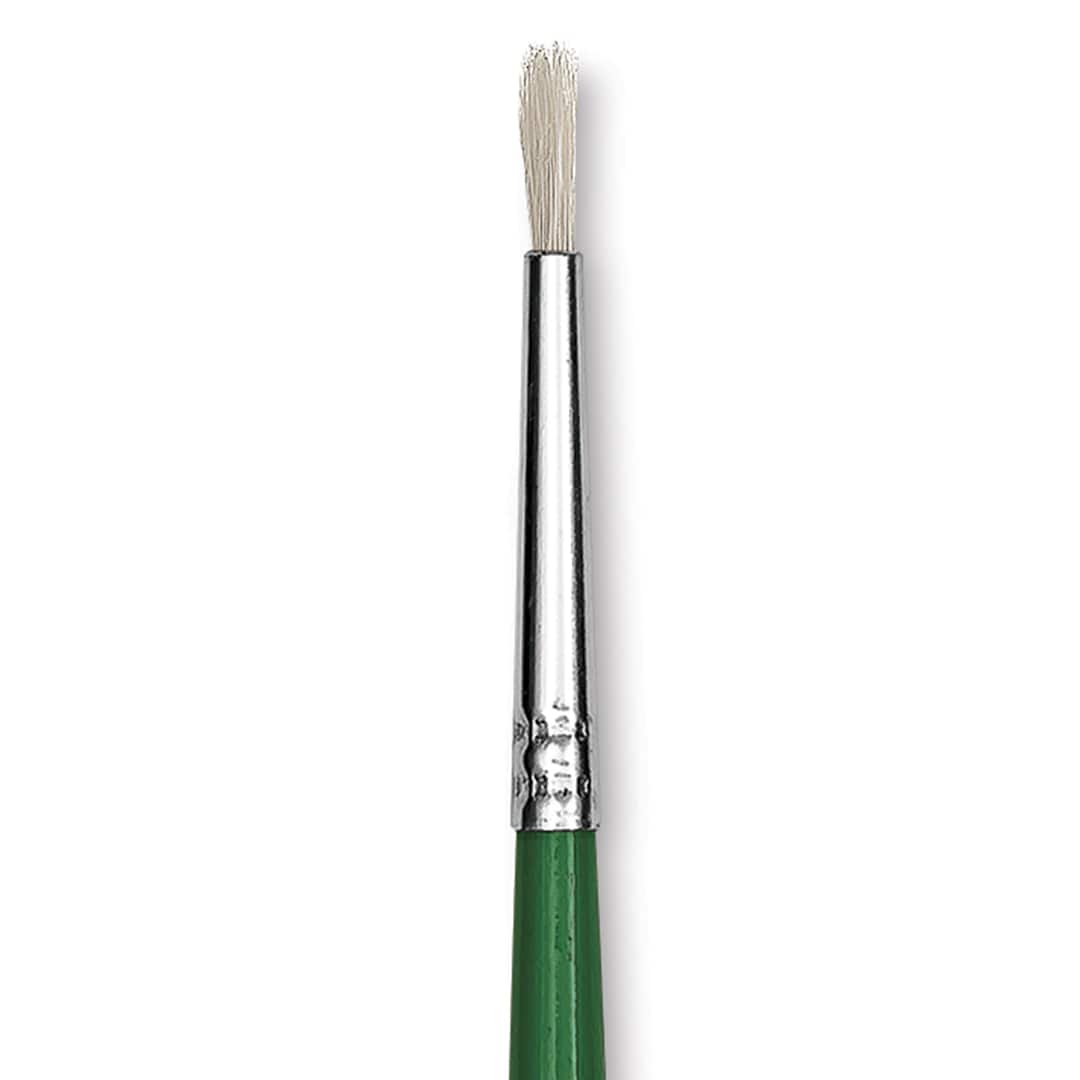 Open in modal - Blick Economy White Bristle Brush - Round, Size 1 close up