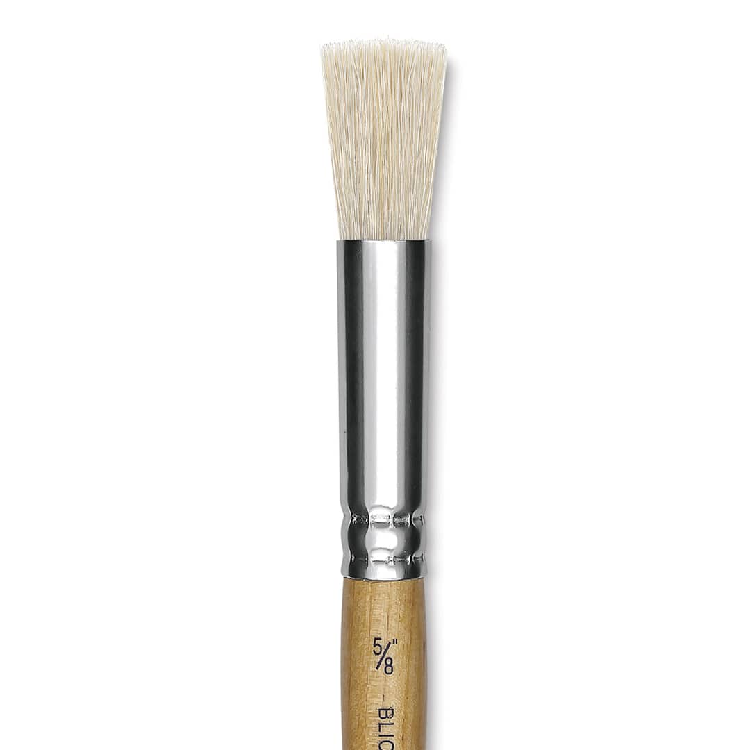 Open in modal - Blick Economy White Bristle Brush - Stencil, 5/8" close up