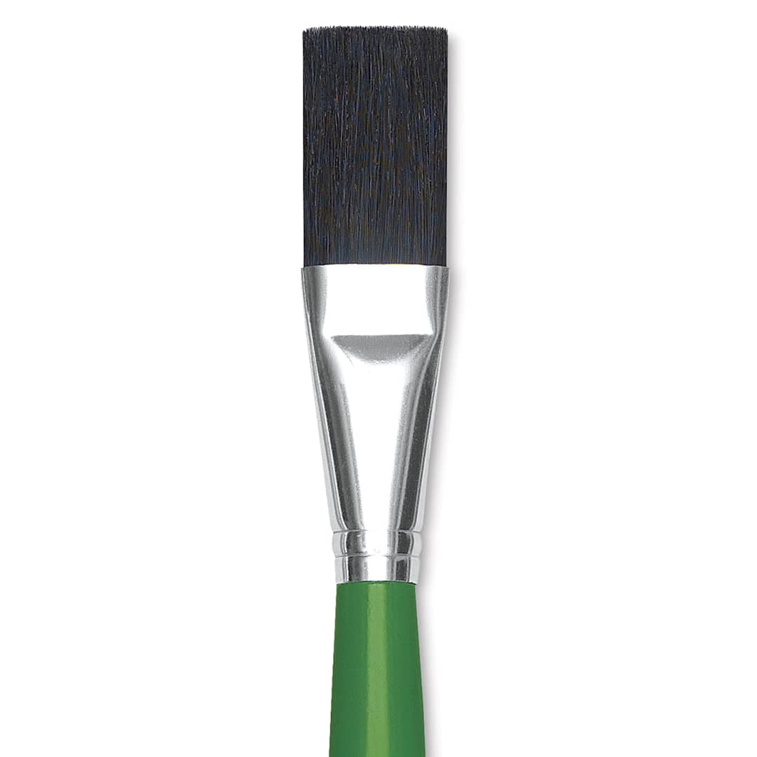 Open in modal - Blick Economy Black Bristle Brush - Easel Brush, Long Handle, 1" close up