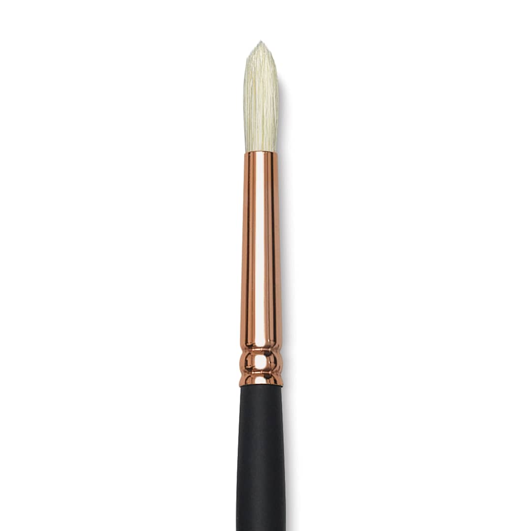 Open in modal - Blick Masterstroke Interlocking Bristle Brush - Round, Long Handle, Size 4