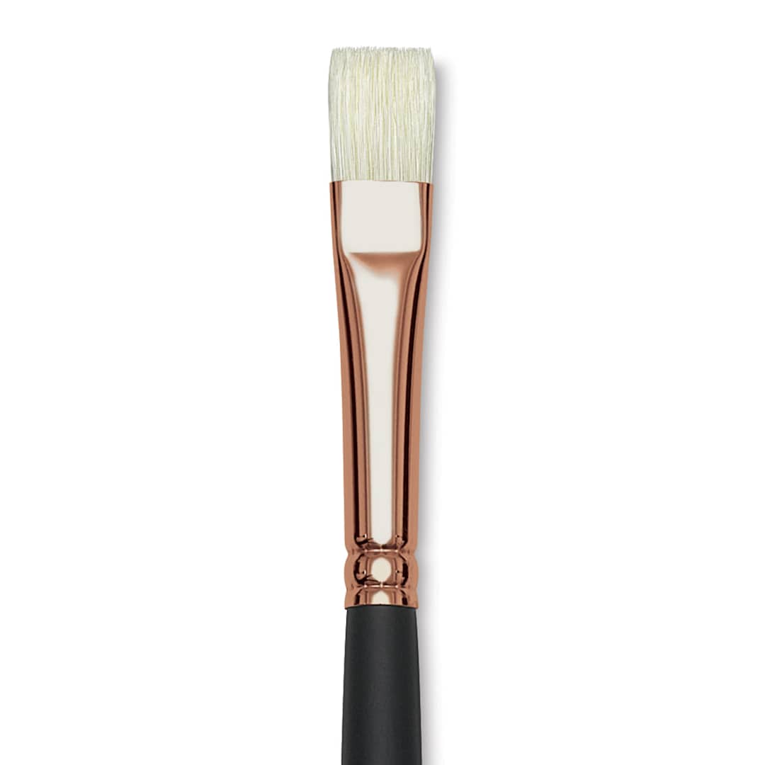 Open in modal - Blick Masterstroke Interlocking Bristle Brush - Bright, Long Handle, Size 6 close up
