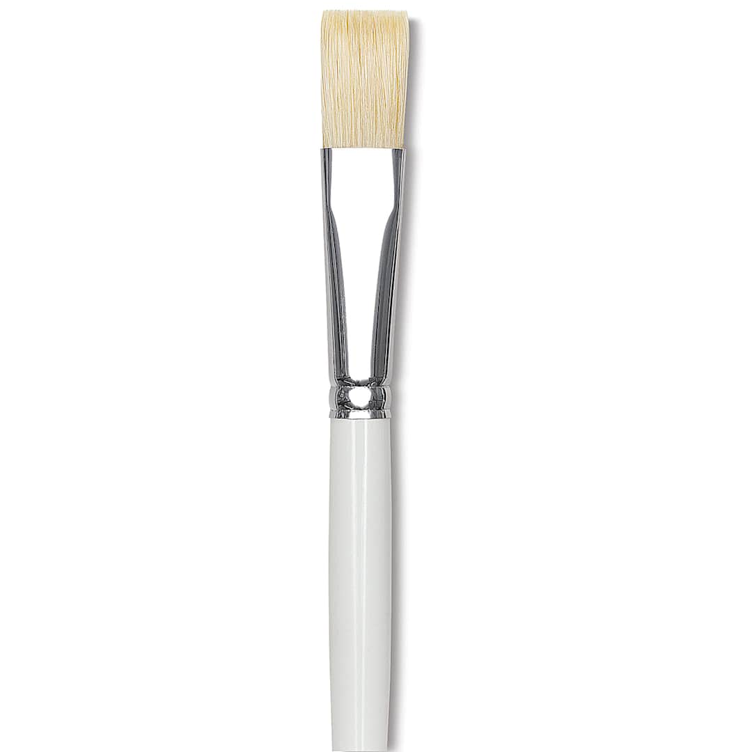 Open in modal - Bob Ross Hog Bristle Brush - Closeup of 3/4" Flat brush