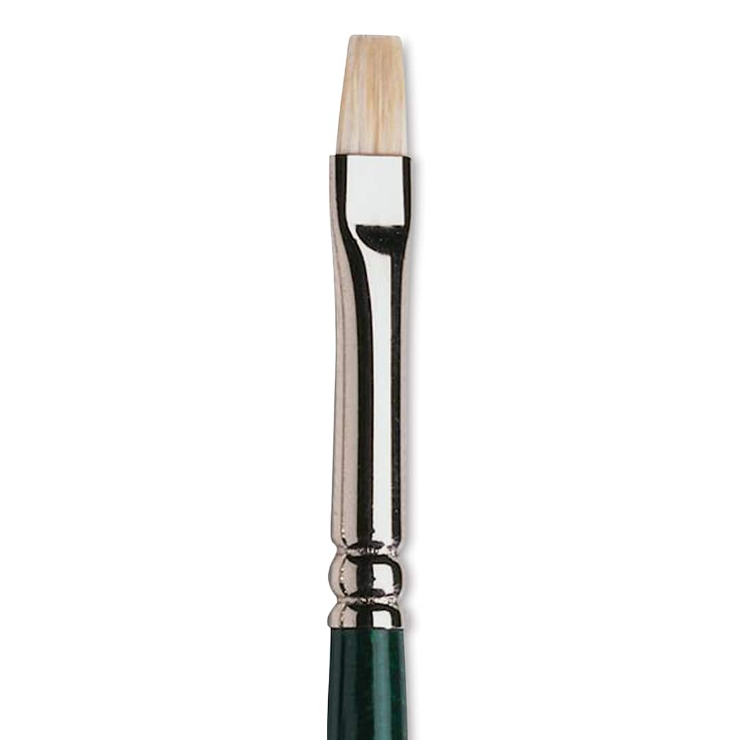 Open in modal - Winsor & Newton Winton Hog Bristle Brush - Bright, Long Handle, Size 1