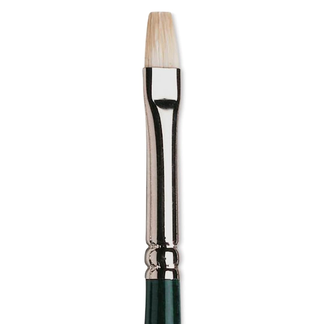 Open in modal - Winsor & Newton Winton Hog Bristle Brush - Bright, Long Handle, Size 2
