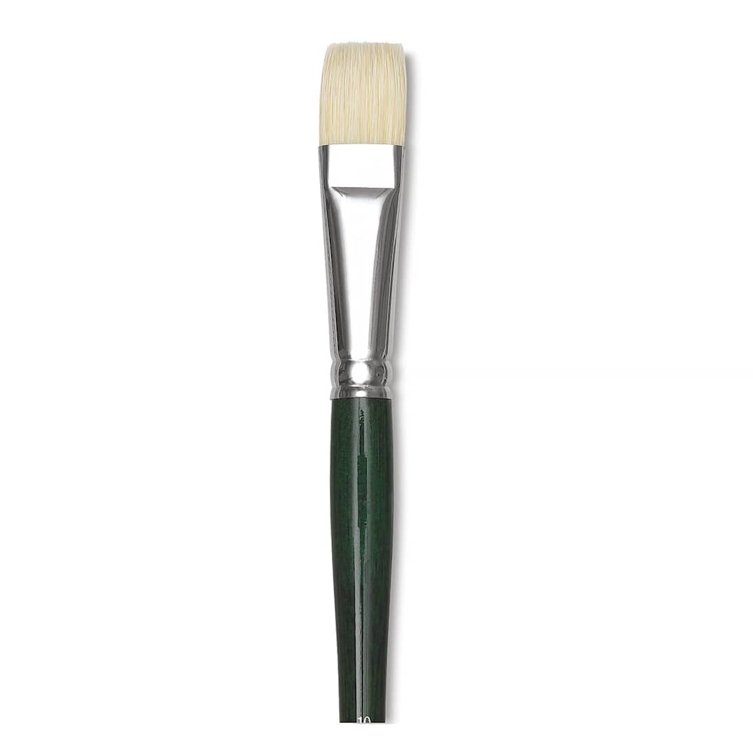Open in modal - Winsor & Newton Winton Hog Bristle Brush - Bright, Long Handle, Size 10