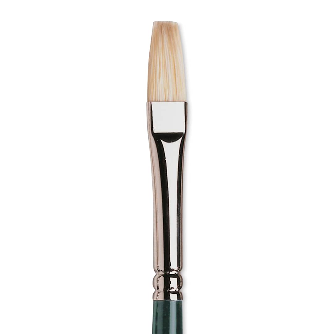 Open in modal - Winsor & Newton Winton Hog Bristle Brush - Flat, Long Handle, Size 4