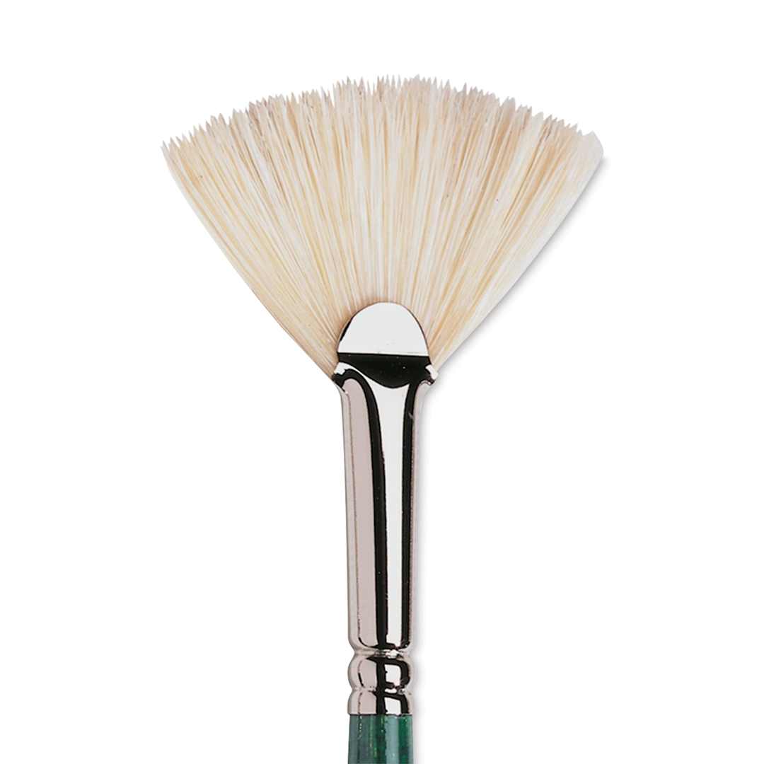 Open in modal - Winsor & Newton Winton Hog Bristle Brush - Fan, Long Handle, Size 3