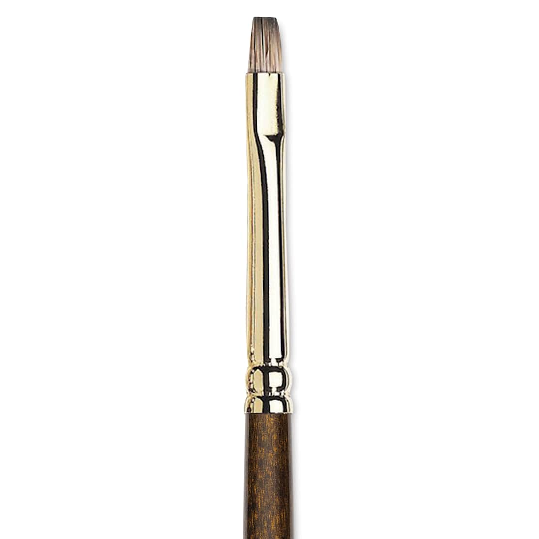 Open in modal - Winsor & Newton Monarch Mongoose Brush - Bright, Long Handle, Size 0, close up