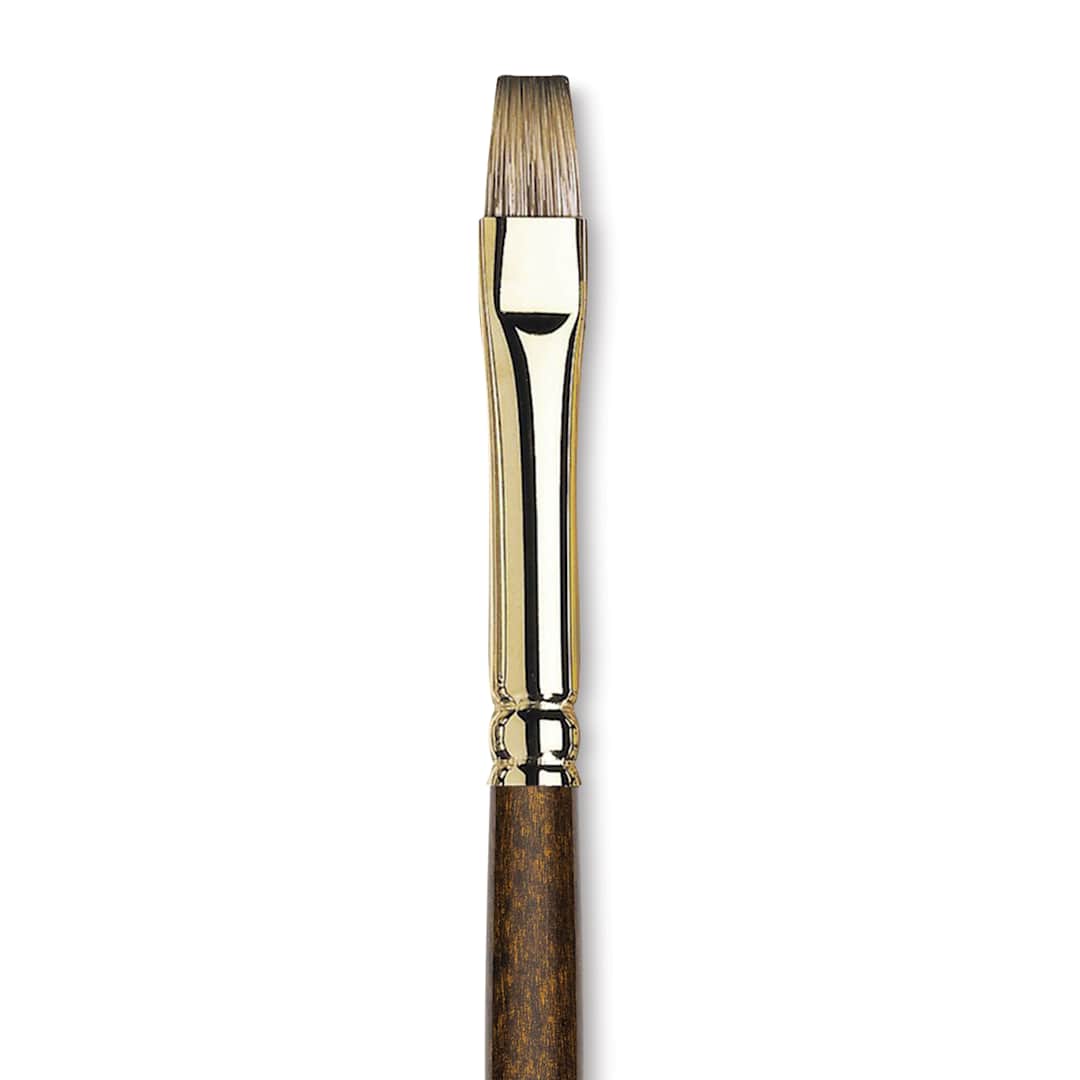 Open in modal - Winsor & Newton Monarch Mongoose Brush - Bright, Long Handle, Size 6, close up