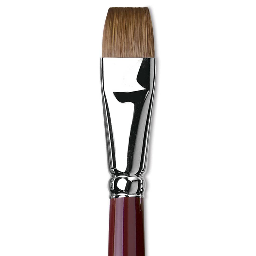 Open in modal - Da Vinci Kolinsky Red Oil Sable Brush - Bright, Long Handle, Size 16 close up