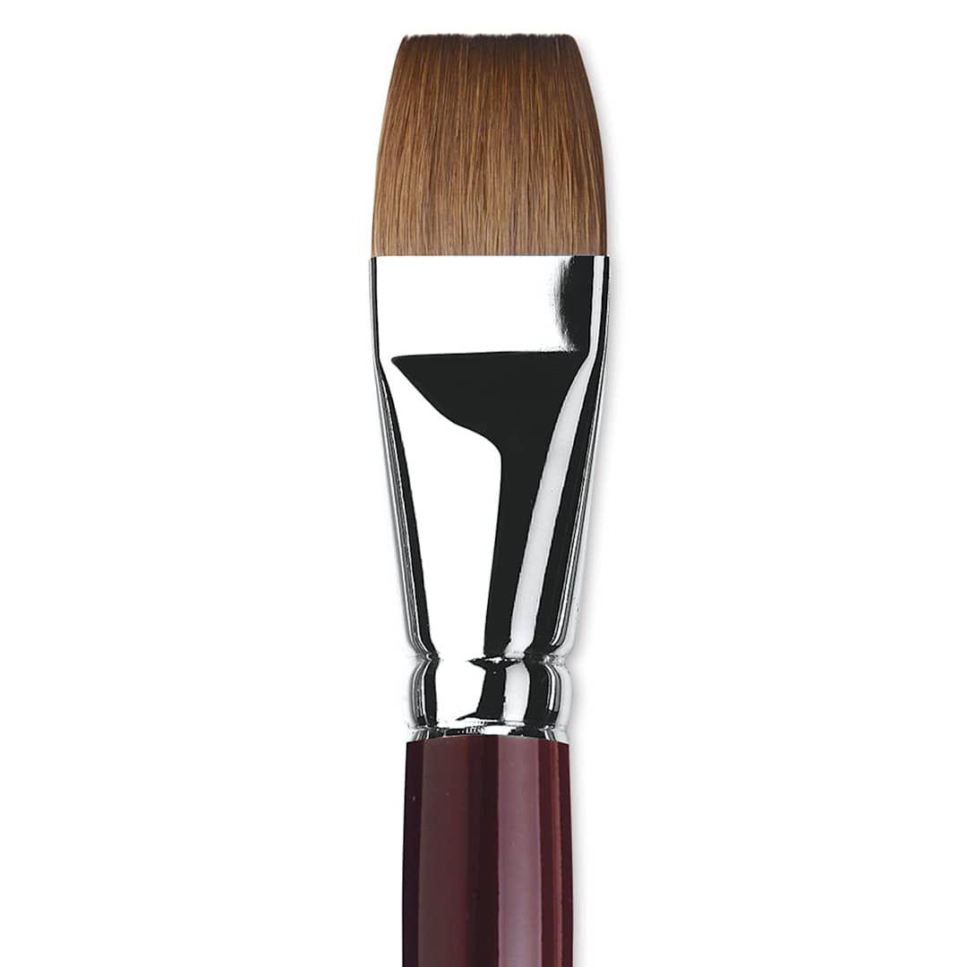Open in modal - Da Vinci Kolinsky Red Oil Sable Brush - Bright, Long Handle, Size 30 close up