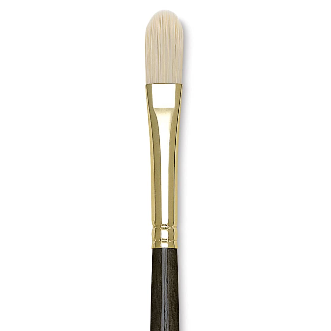 Open in modal - Princeton Series 6300 Dakota Synthetic Bristle Brush - Filbert, Long Handle, Size 4, close up