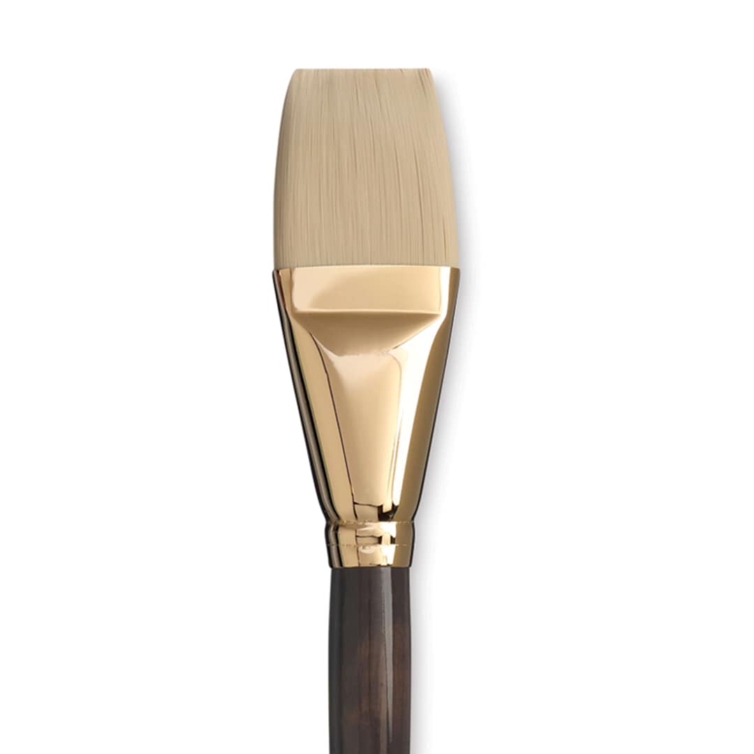 Open in modal - Princeton Series 6300 Dakota Synthetic Bristle Brush - Flat, Long Handle, Size 20 close up