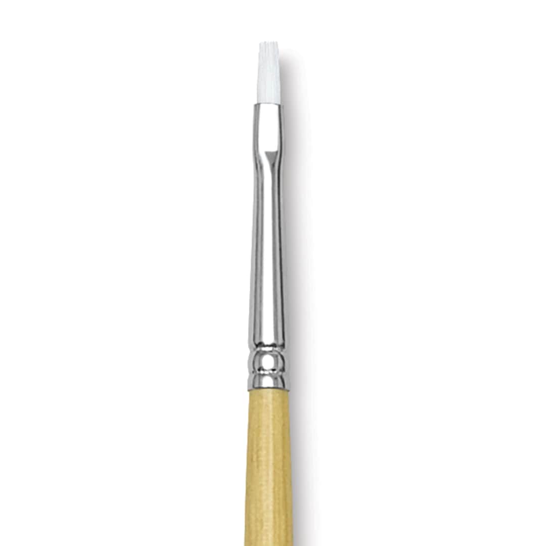 Open in modal - Blick Academic White Synthetic Brush - Flat, Size 2, close-up