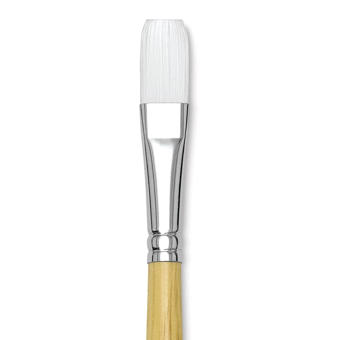 Open in modal - Blick Academic White Synthetic Brush - Flat, Size 16, close-up
