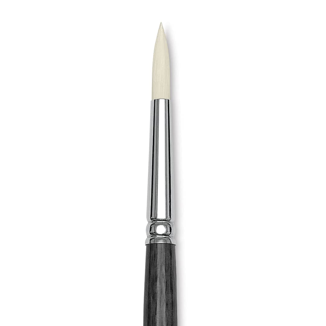 Open in modal - Blick Studio Synthetic Brush - Round, Long Handle, Size 8, close-up