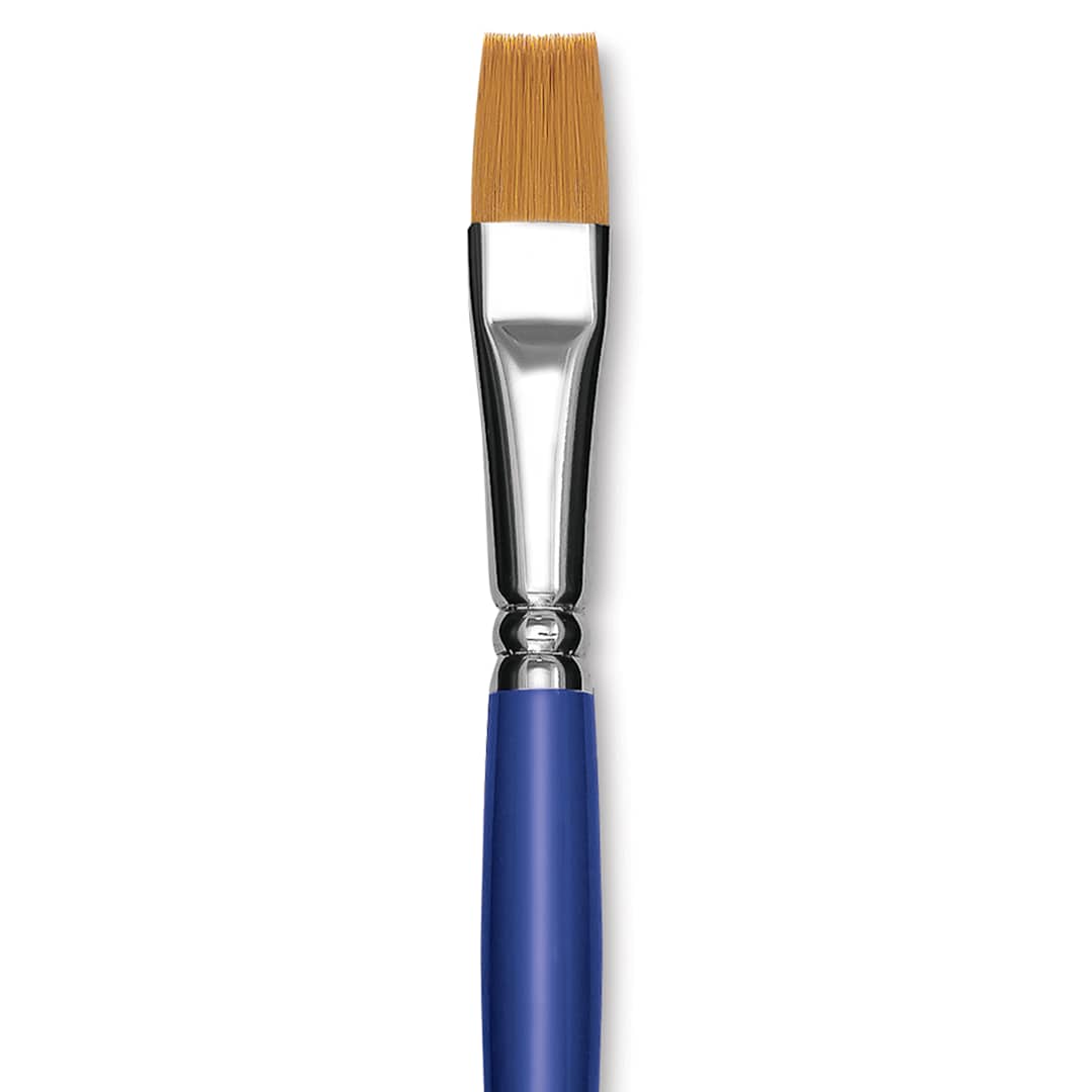 Open in modal - Blick Scholastic Golden Taklon Brush - Bright, Long Handle, Size 12