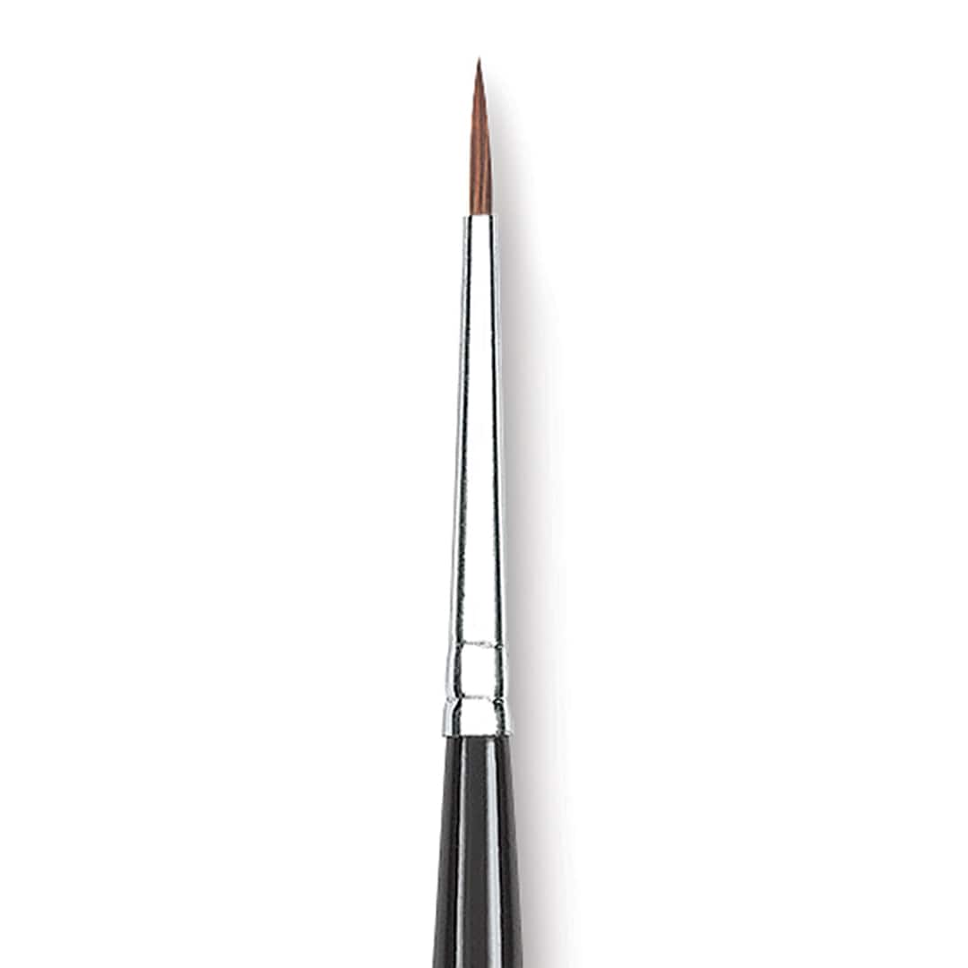Open in modal - Princeton Series 7050 Kolinsky Sable Round - Size 0, Short Handle close up