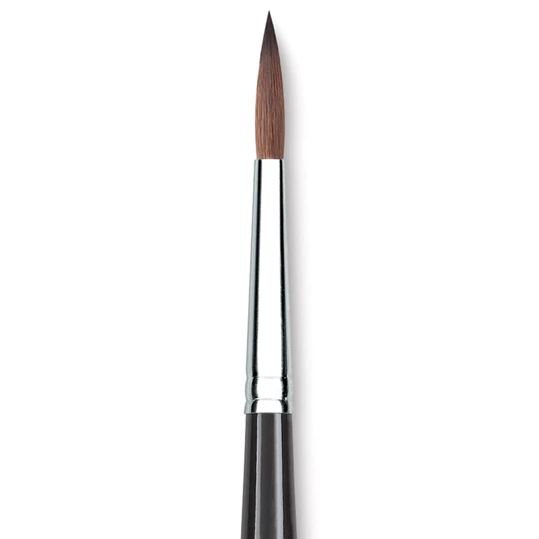Open in modal - Princeton Series 7050 Kolinsky Sable Round - Size 6, Short Handle close up