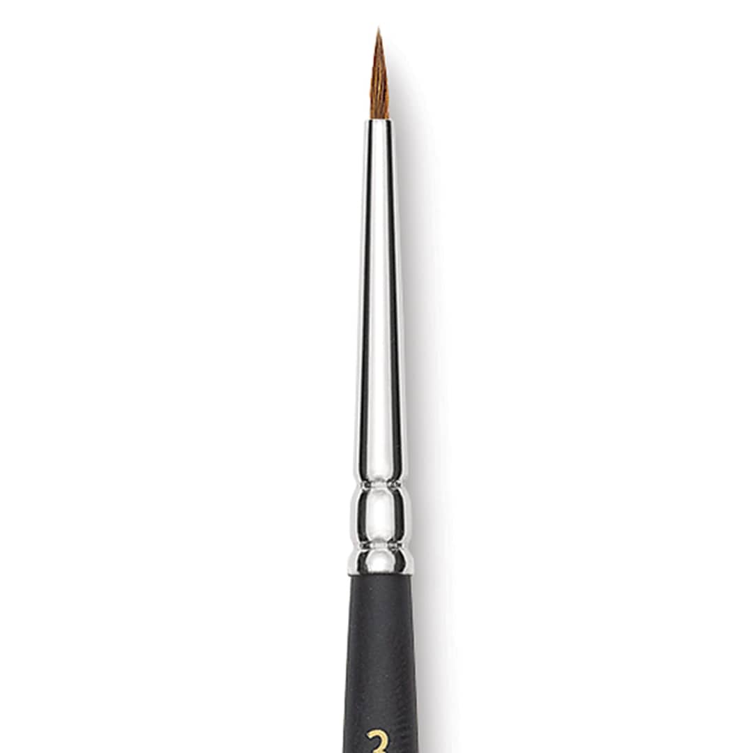 Open in modal - Blick Masterstroke Finest Red Sable Brush - Round, Size 3/0, Short Handle close-up