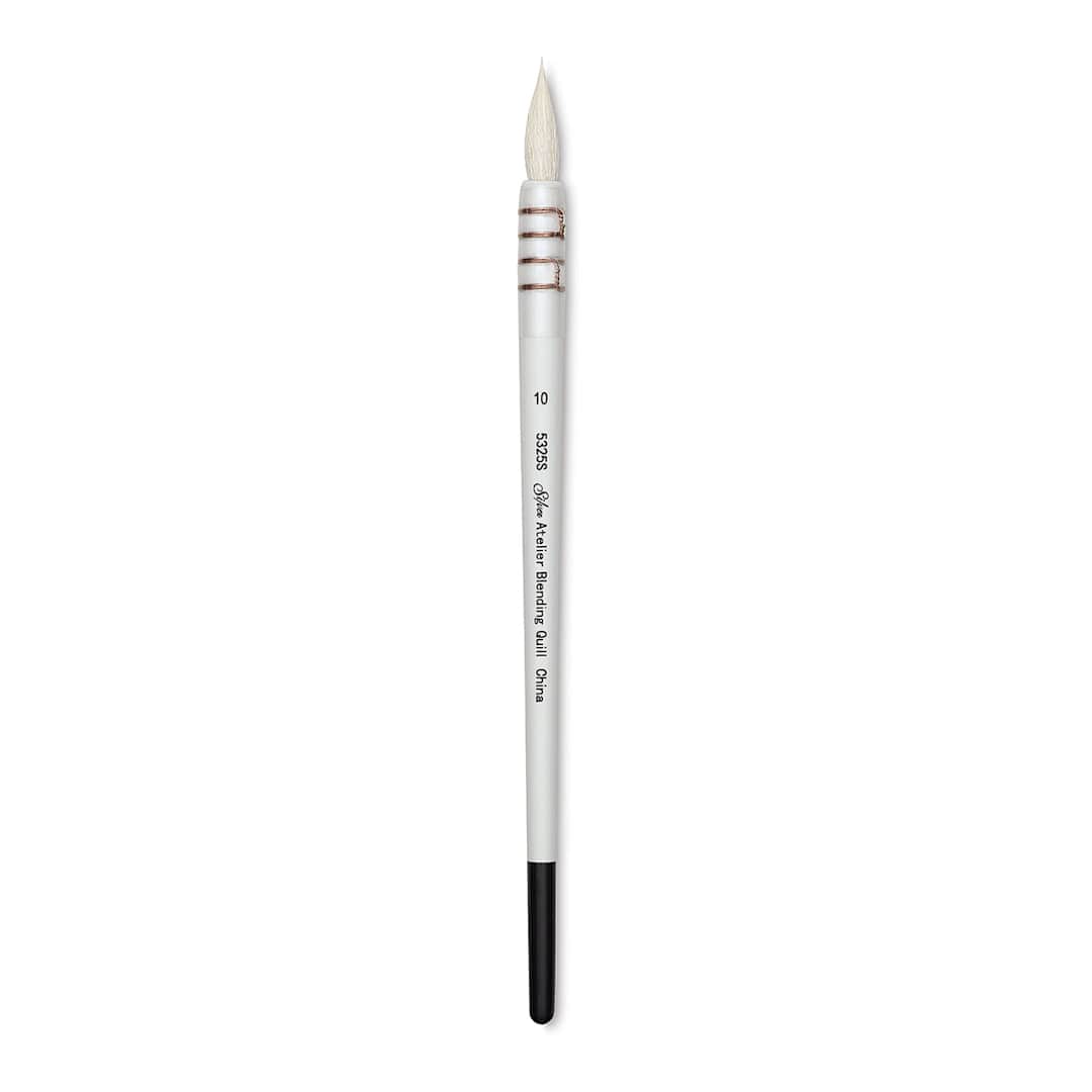 Open in modal - Silver Brush Atelier Quill Series Goat Hair Brush - Size 10, Short Handle