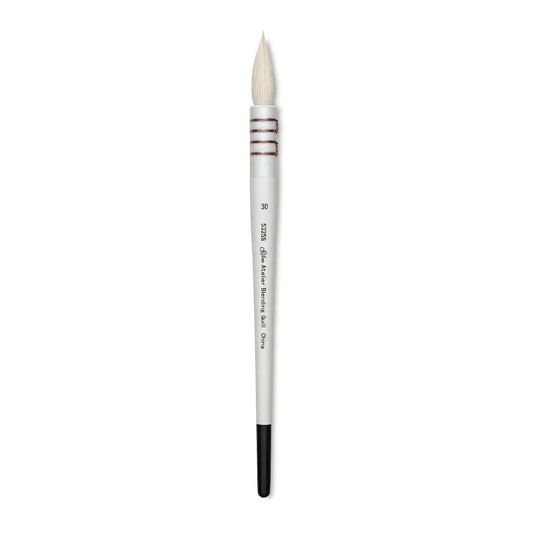 Open in modal - Silver Brush Atelier Quill Series Goat Hair Brush - Size 30, Short Handle