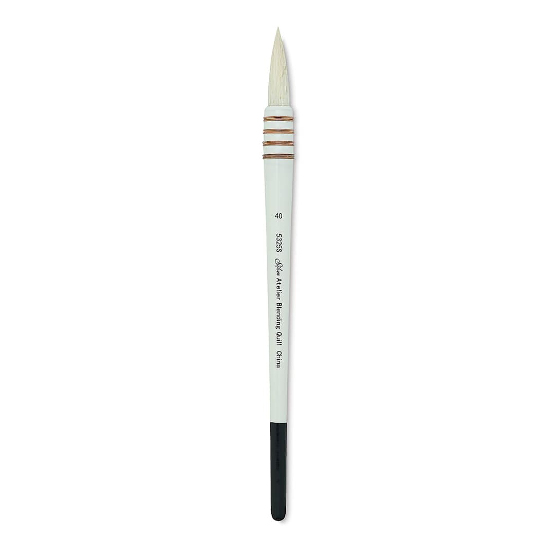 Open in modal - Silver Brush Atelier Quill Series Goat Hair Brush - Size 40, Short Handle