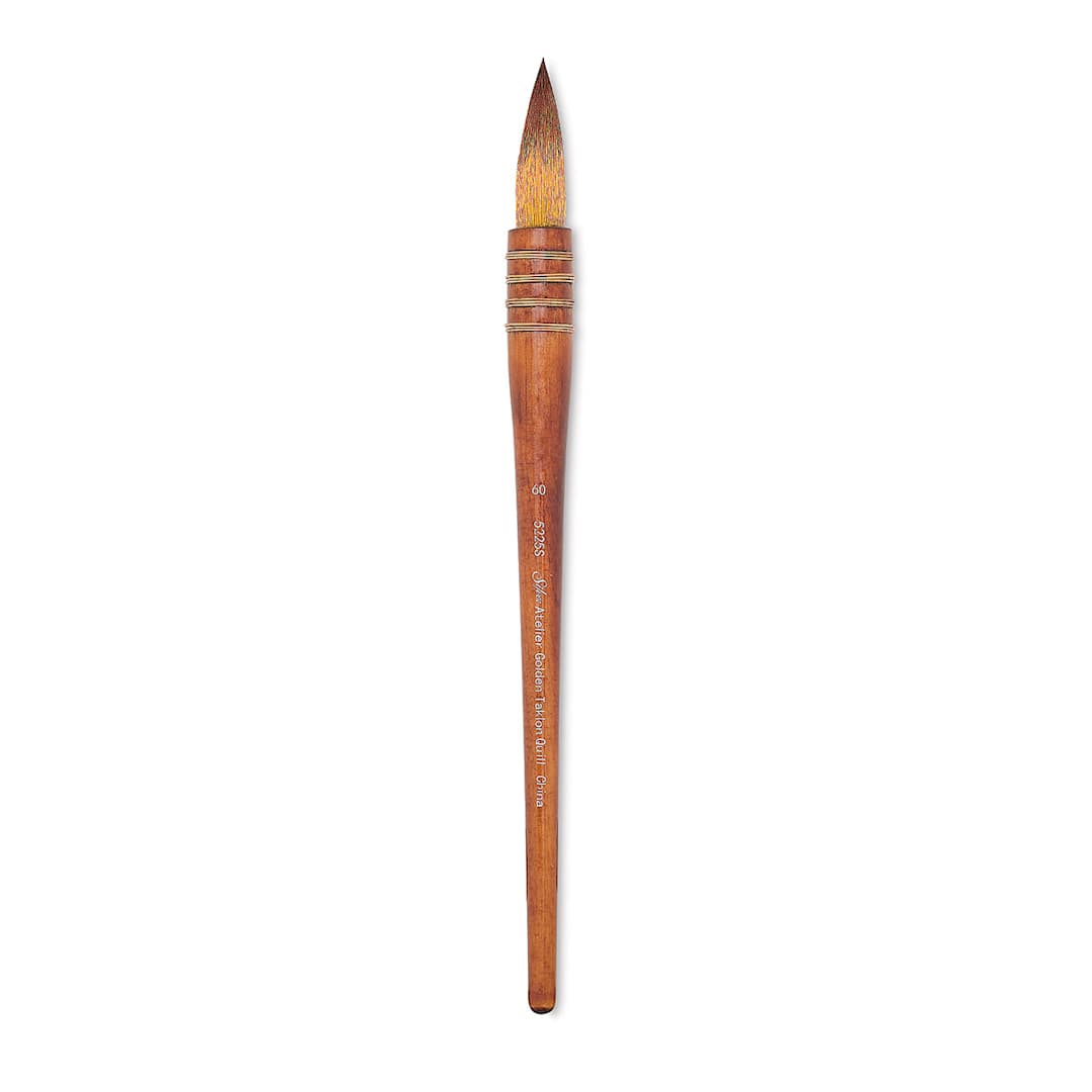 Open in modal - Silver Brush Atelier Quill Series Golden Taklon Brush - Size 60, Short Handle