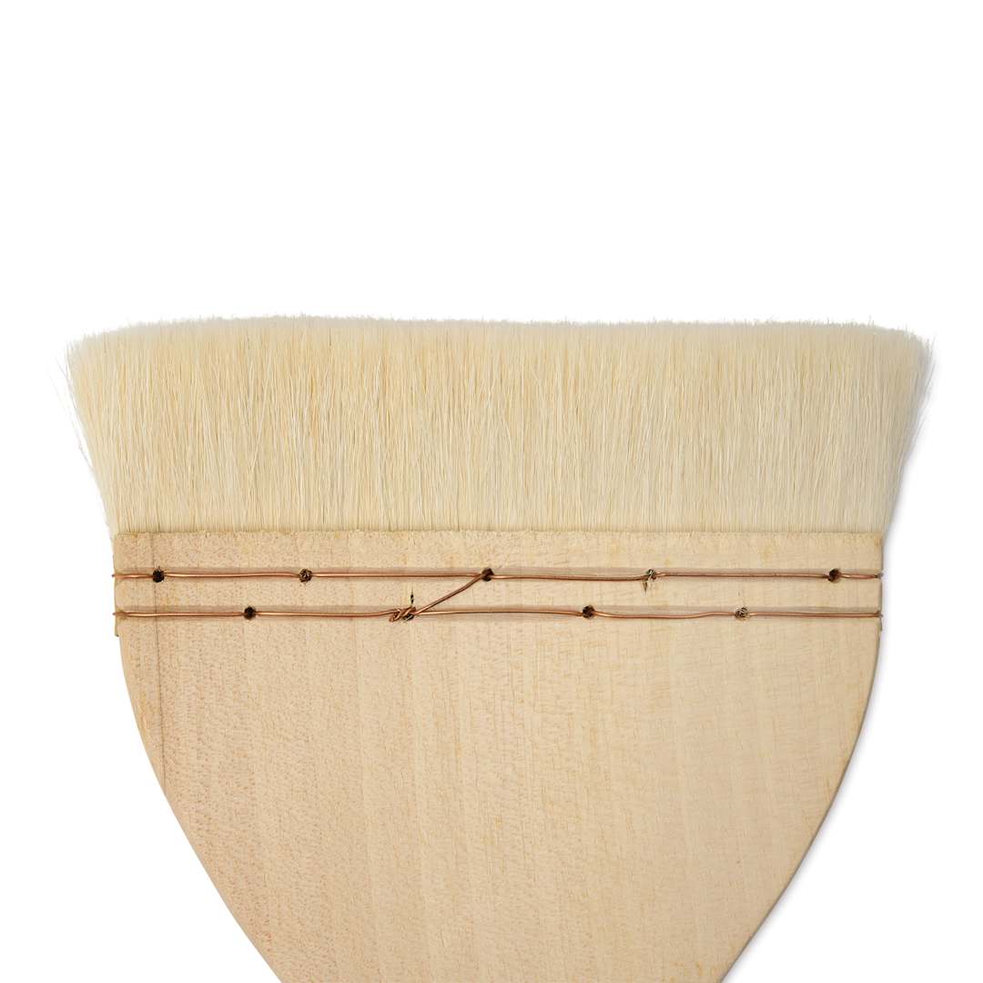 Open in modal - Silver Brush Atelier Flat Hake Brush - Size 60, Long Handle, close-up