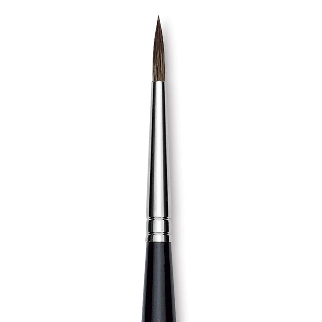 Open in modal - Da Vinci Casaneo Synthetic Squirrel Watercolor Brush - Round, Size 4, Short Handle, Synthetic, close up