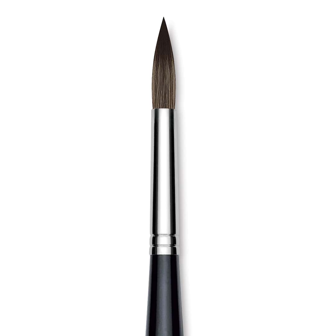 Open in modal - Da Vinci Casaneo Synthetic Squirrel Watercolor Brush - Round, Size 10, Short Handle, Synthetic, close up