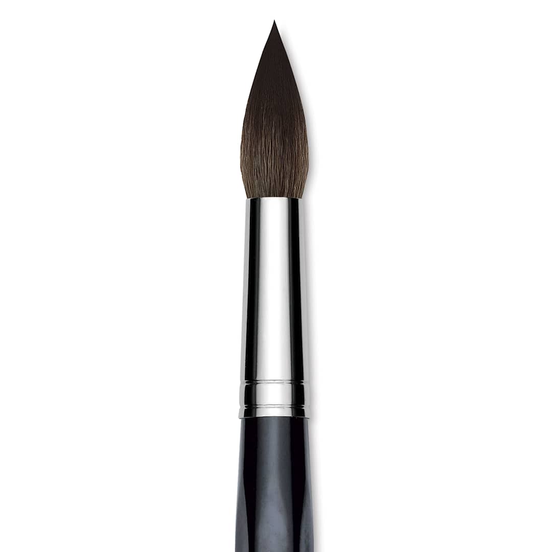 Open in modal - Da Vinci Casaneo Synthetic Squirrel Watercolor Brush - Round, Size 24, Short Handle, Synthetic, close up