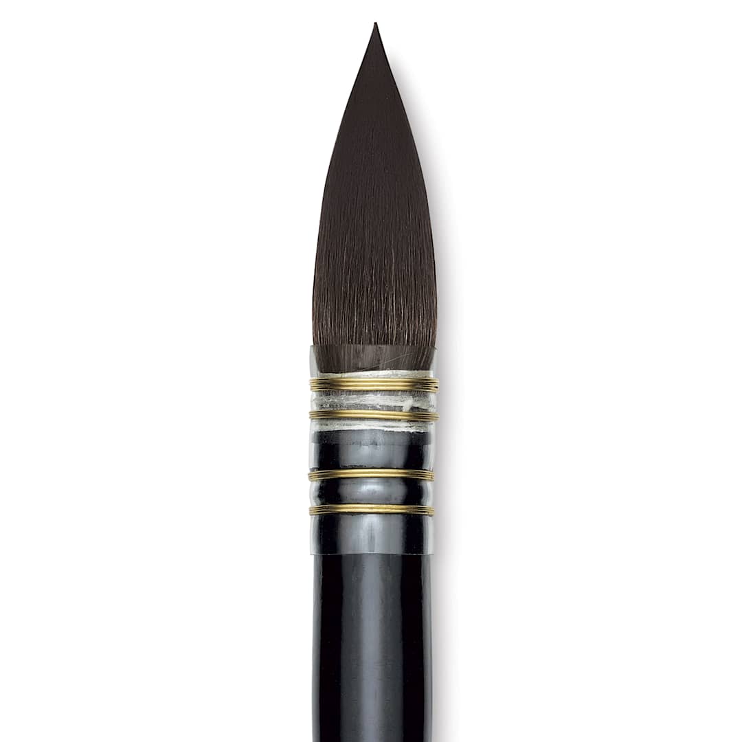 Open in modal - Da Vinci Casaneo Synthetic Squirrel Watercolor Brush - Quill Round Wash, Size 8, Short Handle, Synthetic, close up