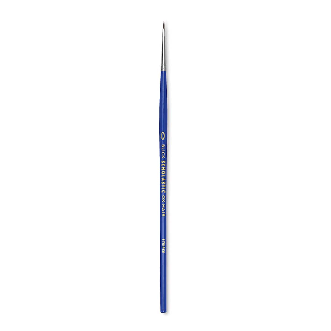 Open in modal - Blick Scholastic Ox Hair Brush - Striper, Short Handle, Size 0