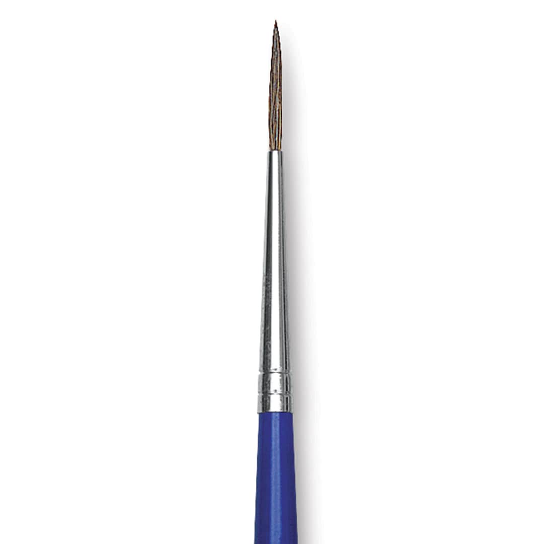 Open in modal - Blick Scholastic Ox Hair Brush - Script, Short Handle, 2/0 close up