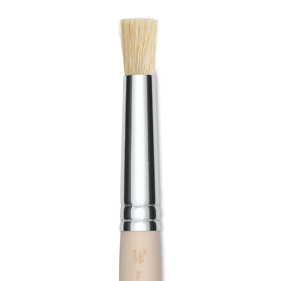 Open in modal - Blick Scholastic White Bristle Brush - Stencil Brush, 3/8" close up