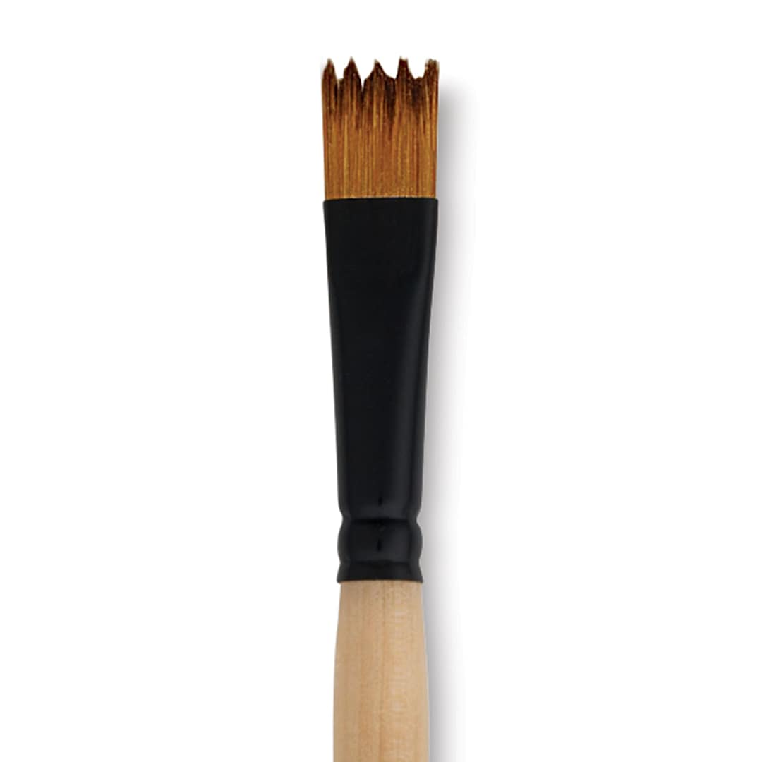 Open in modal - Dynasty Black Gold Brush - Wave, Short Handle, Size 12 close up