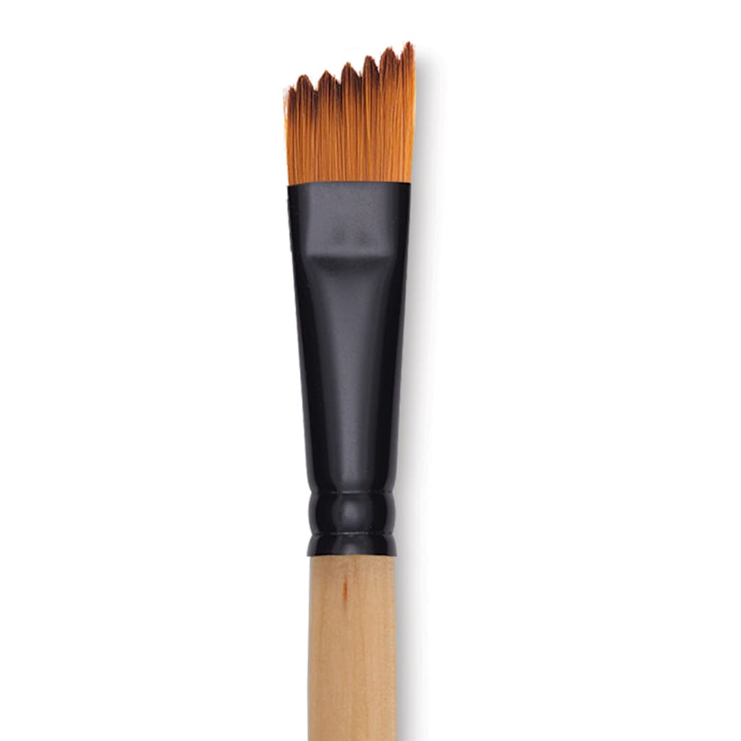 Open in modal - Dynasty Black Gold Brush - Wave Angle, Short Handle, 5/8" close up