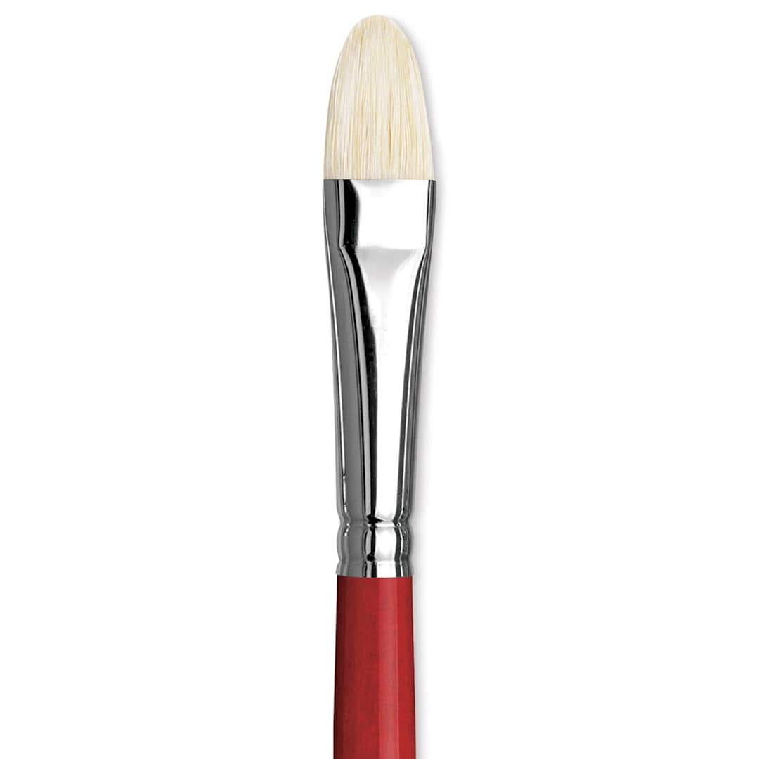 Open in modal - Da Vinci Maestro 2 Hog Bristle Brush - Short Filbert, Long Handle, Size 8 close up