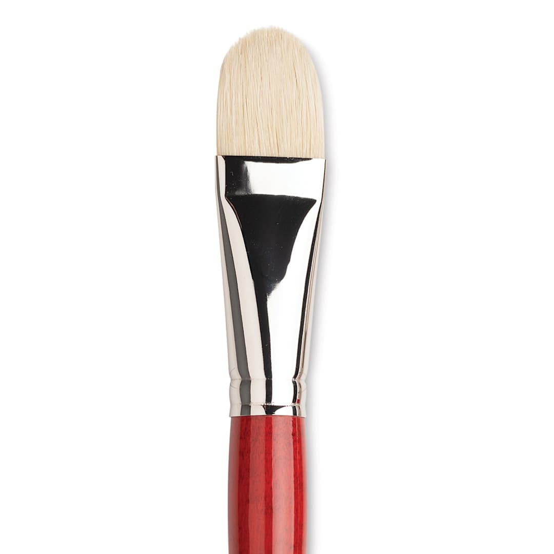 Open in modal - Da Vinci Maestro 2 Hog Bristle Brush - Short Filbert, Long Handle, Size 16 close up