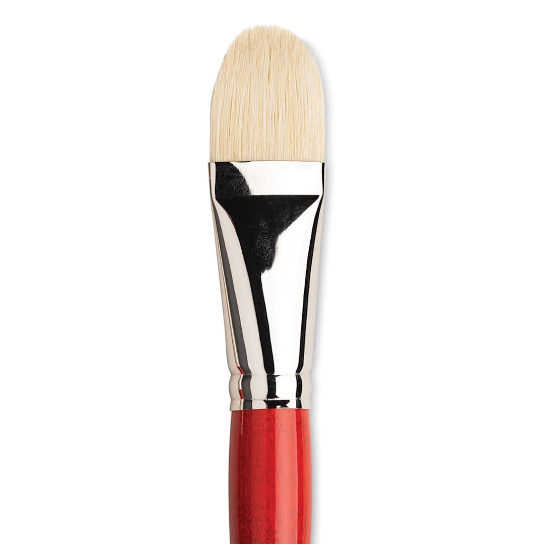 Open in modal - Da Vinci Maestro 2 Hog Bristle Brush - Short Filbert, Long Handle, Size 20 close up