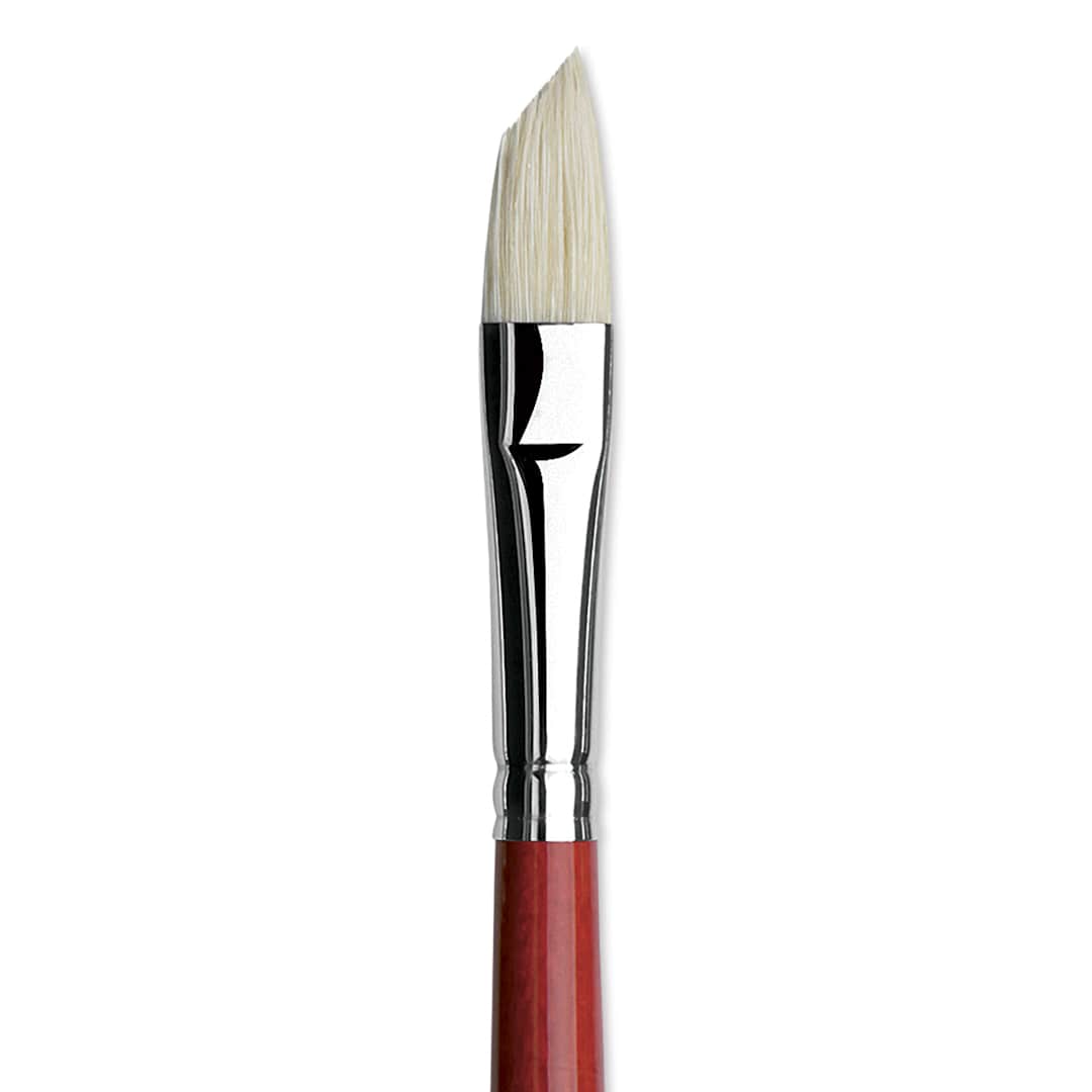 Open in modal - Da Vinci Maestro 2 Hog Bristle Brush - Slant, Long Handle, Size 12 close up