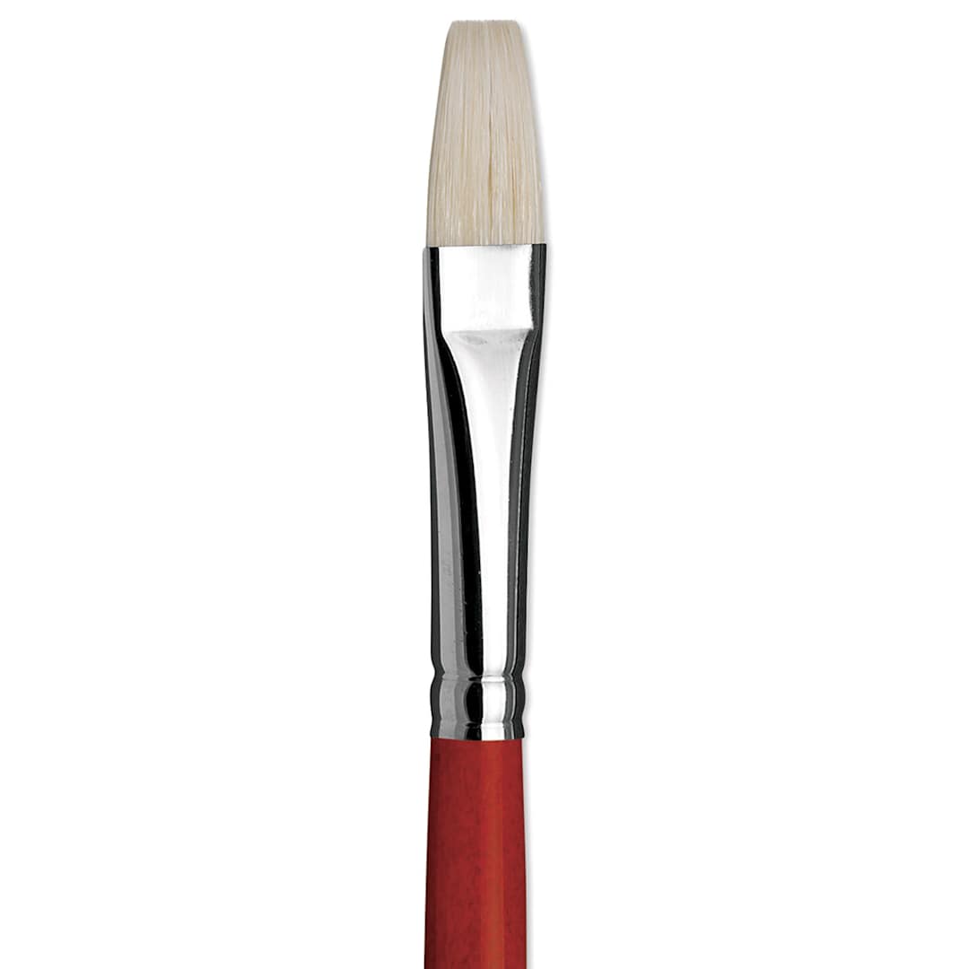 Open in modal - Da Vinci Maestro 2 Hog Bristle Brush - Flat, Long Handle, Size 8 close up