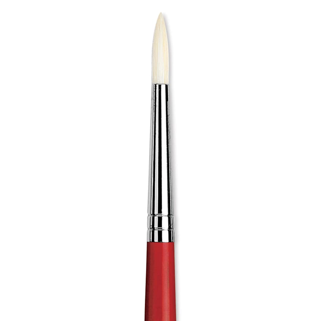 Open in modal - Da Vinci Maestro 2 Hog Bristle Brush - Round, Long Handle, Size 3 close up