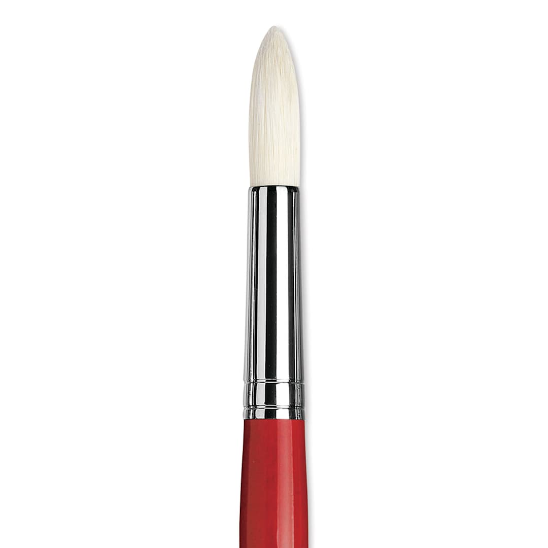 Open in modal - Da Vinci Maestro 2 Hog Bristle Brush - Round, Long Handle, Size 10 close up