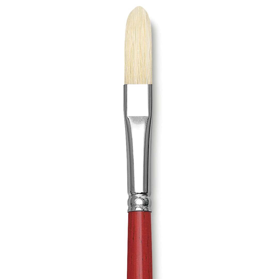 Open in modal - Da Vinci Maestro 2 Hog Bristle Brush - Filbert, Long Handle, Size 4 close up