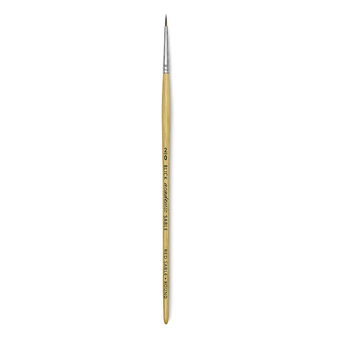 Open in modal - Blick Academic Sable Brush - Round, Natural Handle, 2/0