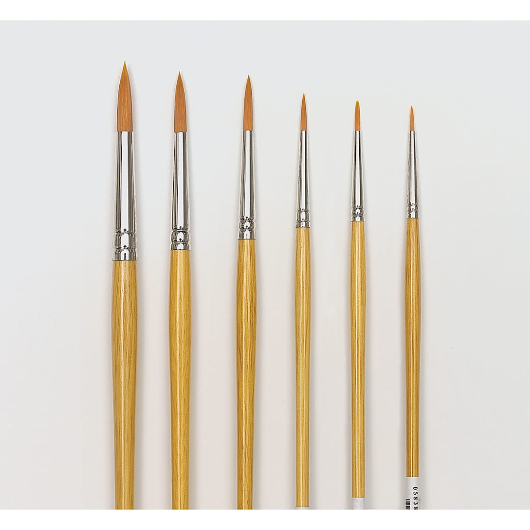 Open in modal - Blick Academic Synthetic Golden Taklon Brush Set - Set of 6